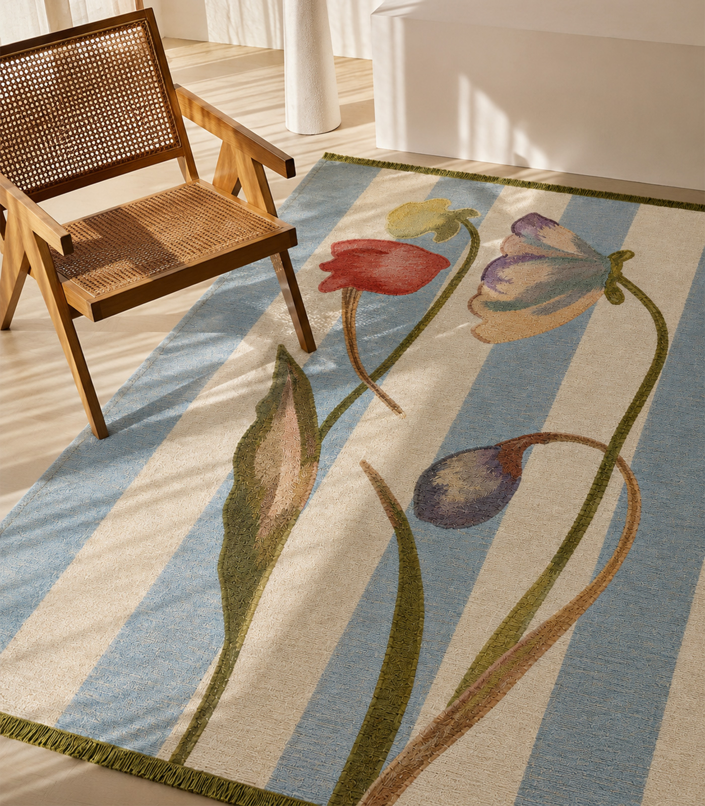Jardin Stripe Botanical Rug - Image 2
